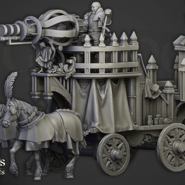 Arcane Cannon on Chariot  by Highlands Miniatures