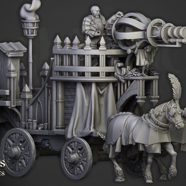 Arcane Cannon on Chariot  by Highlands Miniatures
