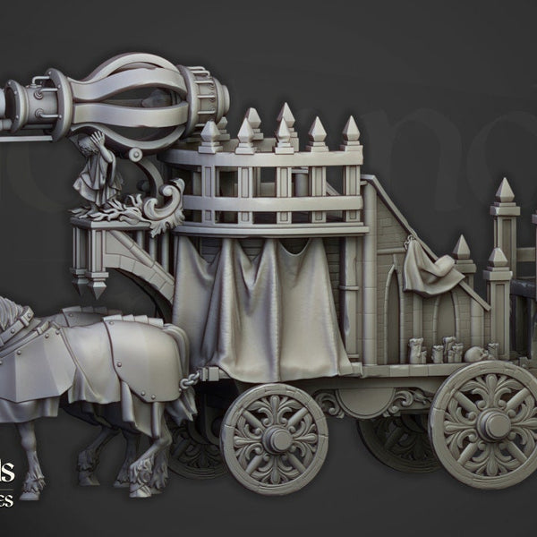 Arcane Cannon on Chariot  by Highlands Miniatures