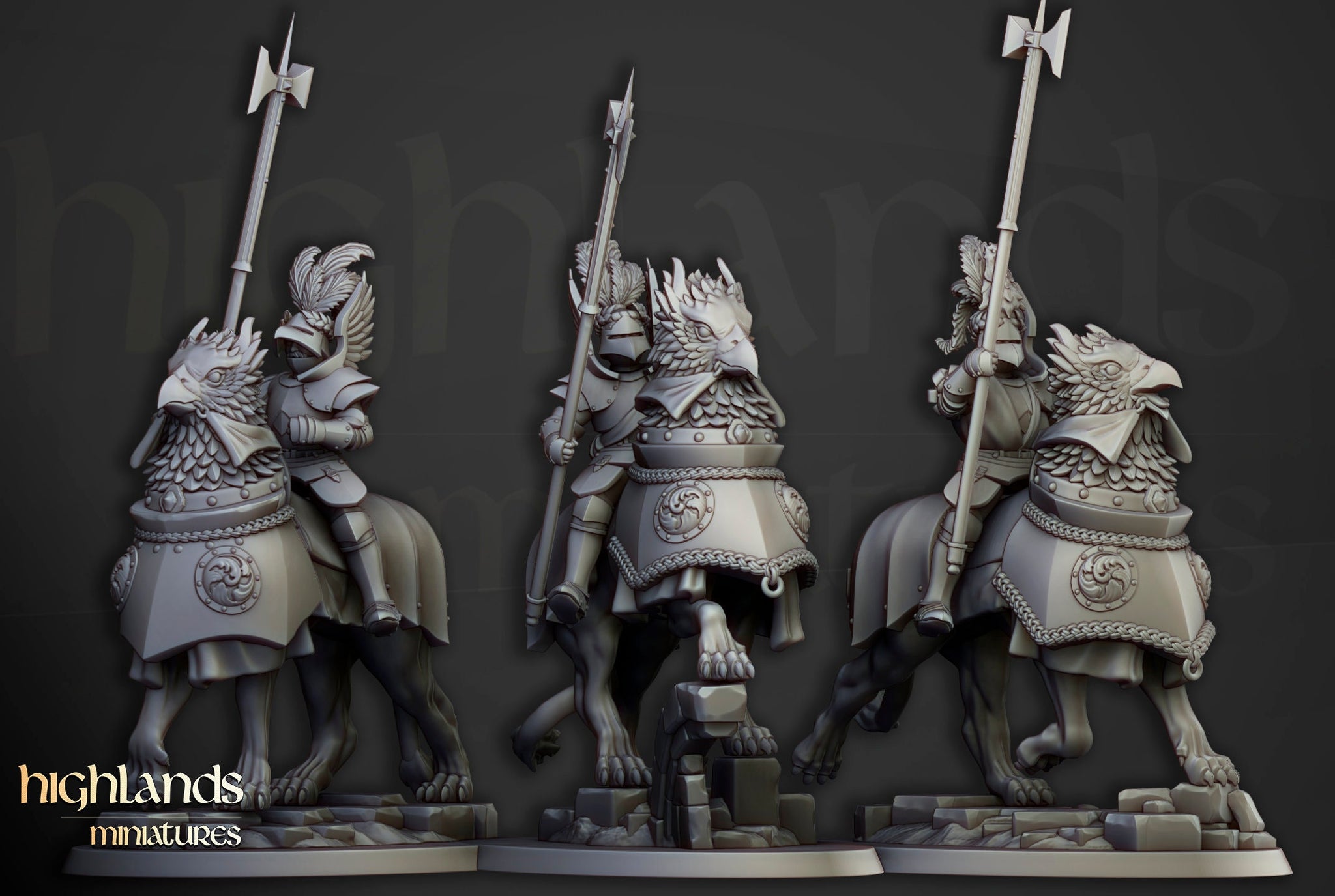 Knights Of The Rising Sun on Demigryph by Highlands Miniatures