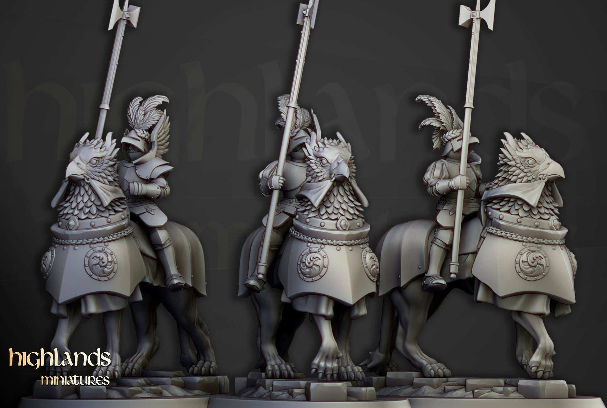 Knights Of The Rising Sun on Demigryph by Highlands Miniatures