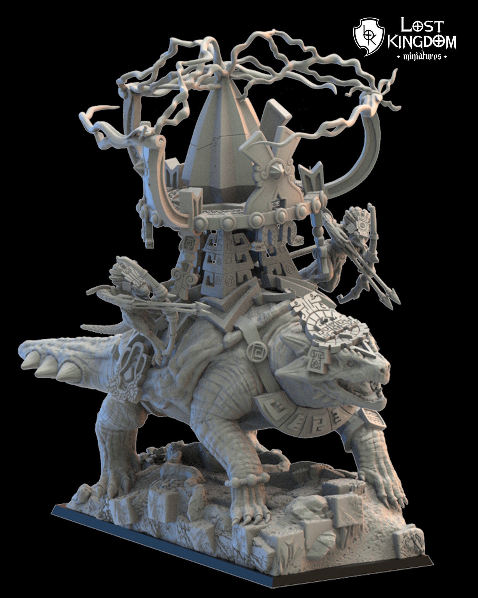 Saurian Ancients (Cuetzpal) - Ayokalotl with lightning By  Lost Kingdom Miniatures