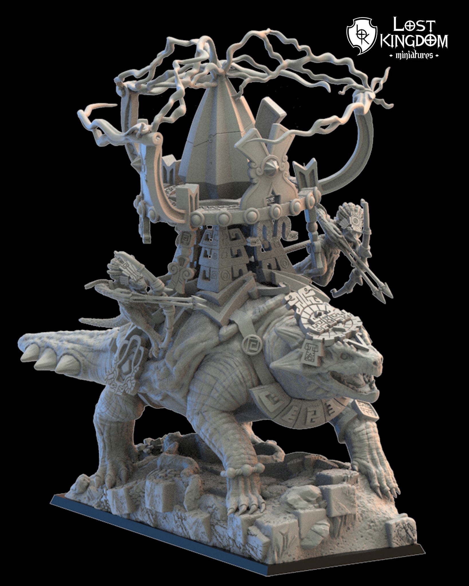 Saurian Ancients (Cuetzpal) - Ayokalotl with lightning By  Lost Kingdom Miniatures