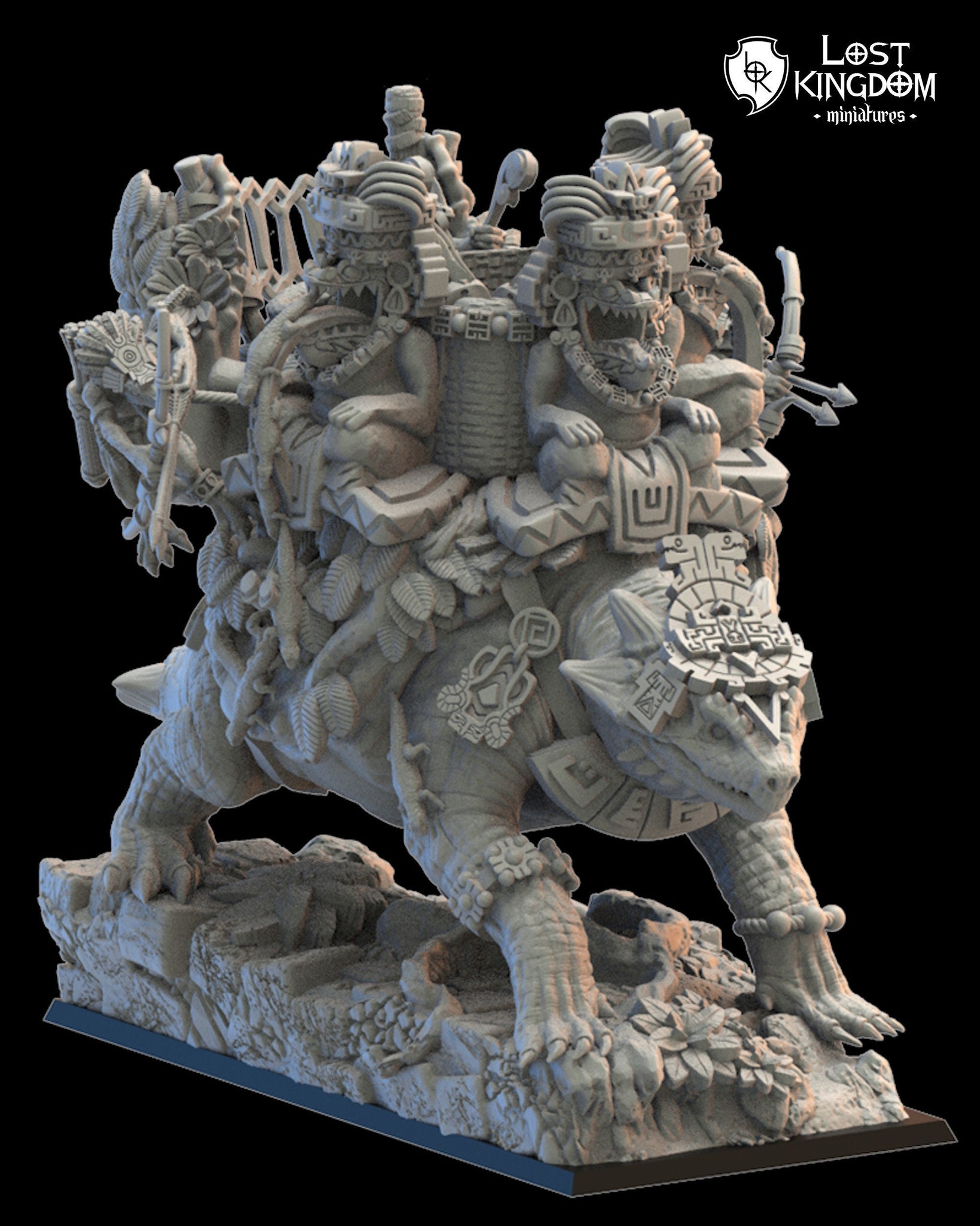 Saurian Ancients (Cuetzpal) - Ayokalotl With Tekuetl Swarm By  Lost Kingdom Miniatures