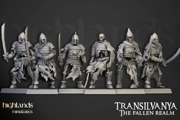 Armored Skeleton Warriors / Spearmen by Highlands Miniatures