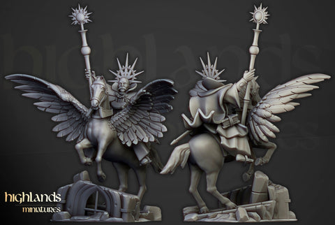 High Wizard on Pegasus by Highlands Miniatures
