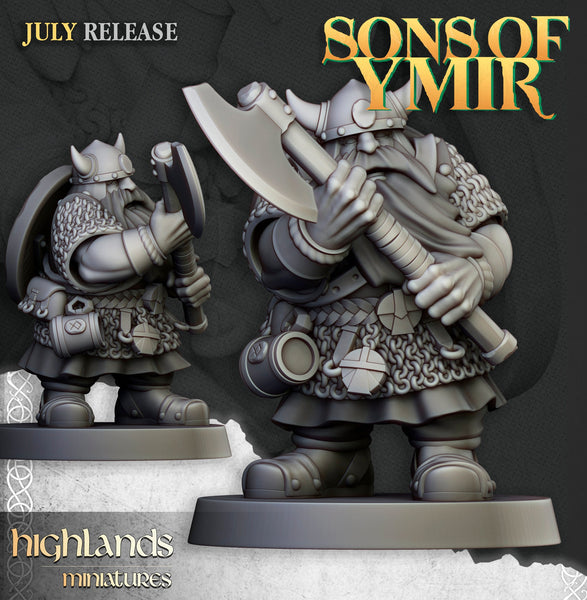 Sons of Ymir - Dwarven Warriors with Greatweapons Unit by Highlands Miniatures