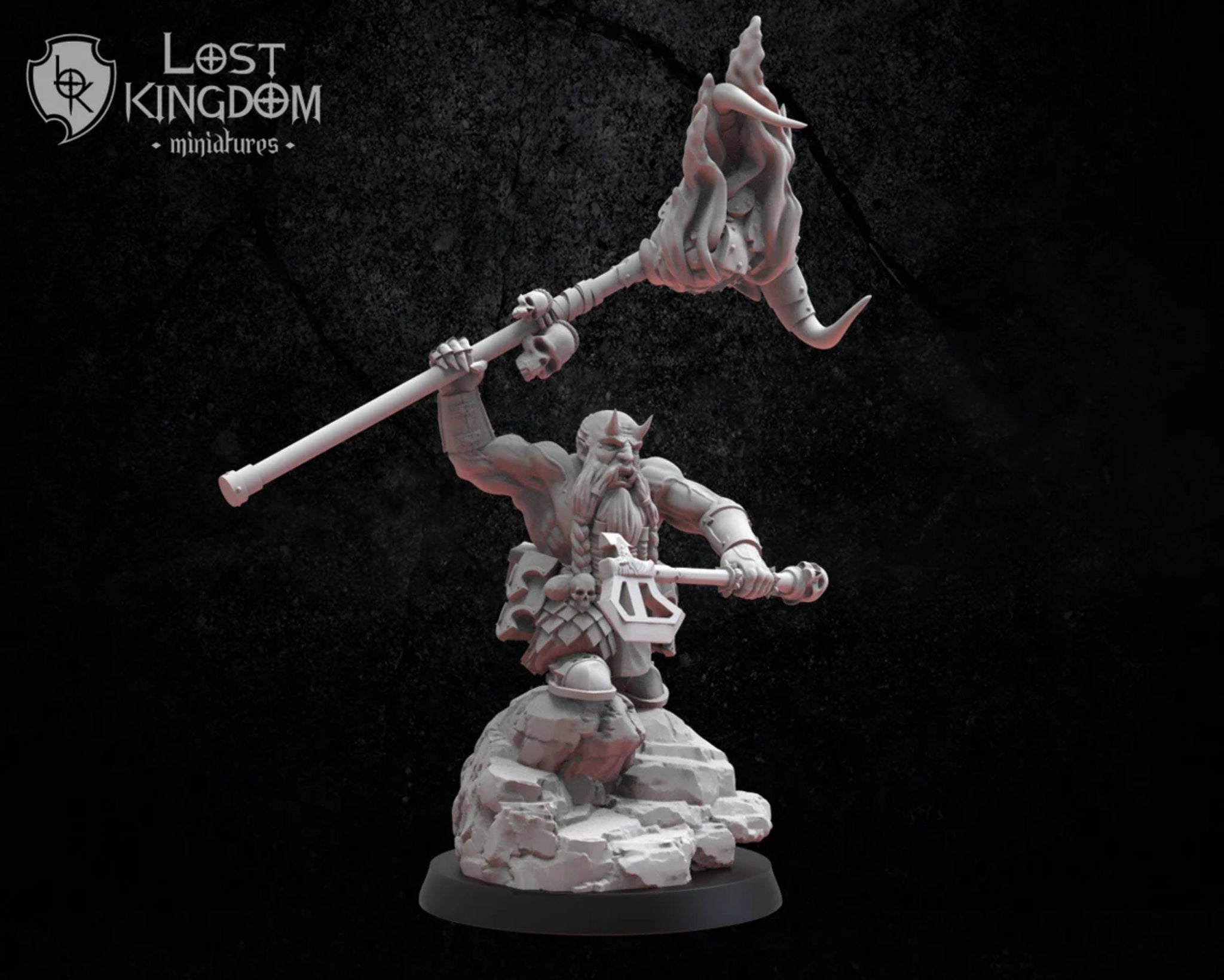 Lost Kingdom Magmhorin Standard Bearer|  Chaos Dwarves | Abyssal Dwarves | Lost Kingdom Miniatures