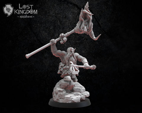 Lost Kingdom Magmhorin Standard Bearer|  Chaos Dwarves | Abyssal Dwarves | Lost Kingdom Miniatures
