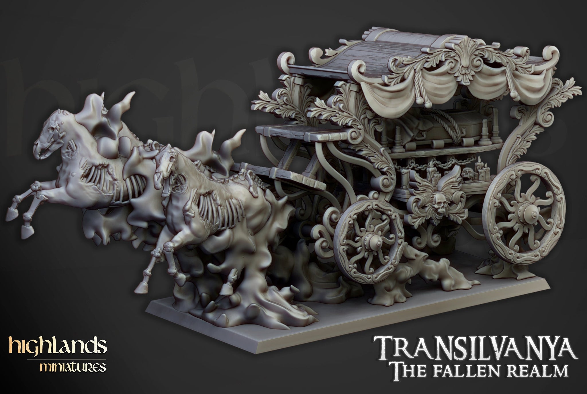 Undead Boyar Chariot  by Highlands Miniatures