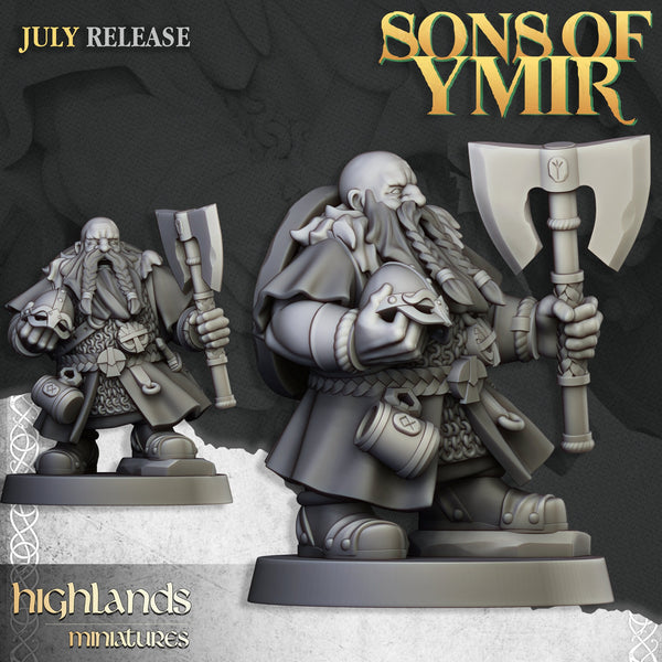 Sons of Ymir - Dwarven Warriors  Unit by Highlands Miniatures
