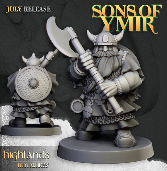 Sons of Ymir - Dwarven Warriors with Greatweapons Unit by Highlands Miniatures