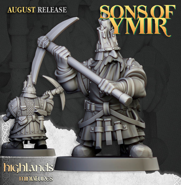Sons of Ymir - Dwarven Miners Unit by Highlands Miniatures