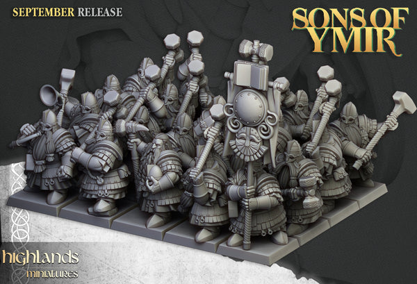 Sons of Ymir - Dwarven Kingsguard  Unit by Highlands Miniatures