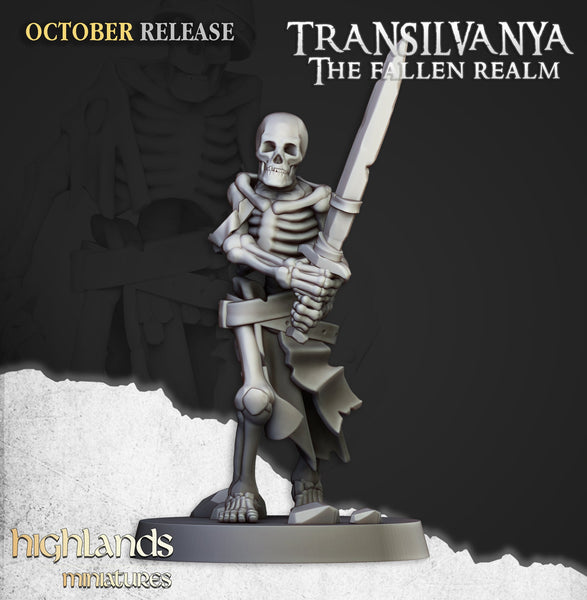 Spectres of Transilvanya - Skeleton  Swordsmen Warriors  by Highlands Miniatures