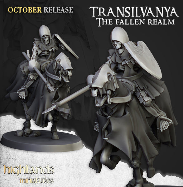 Spectres of Transilvanya  - Mounted Skeleton Unit  by Highlands Miniatures