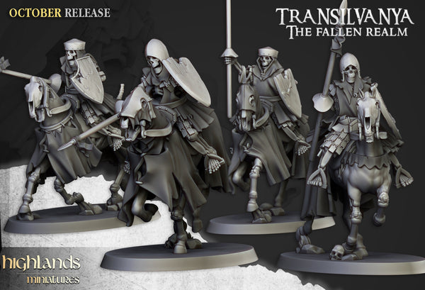 Spectres of Transilvanya  - Mounted Skeleton Unit  by Highlands Miniatures
