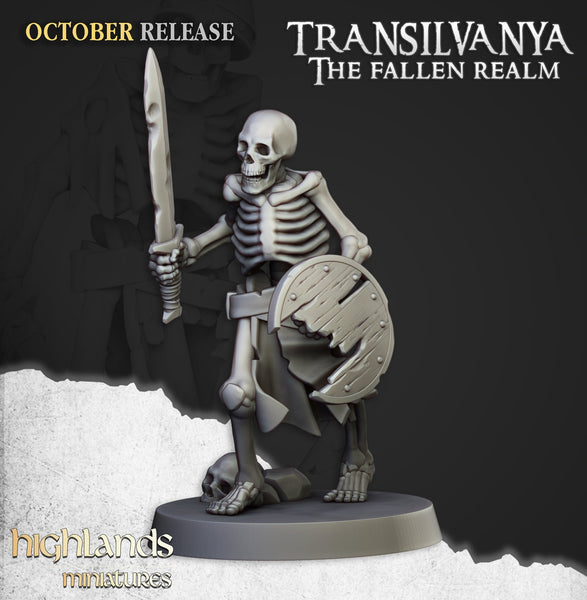 Spectres of Transilvanya - Skeleton  Swordsmen Warriors  by Highlands Miniatures