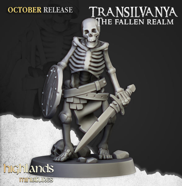 Spectres of Transilvanya - Skeleton  Swordsmen Warriors  by Highlands Miniatures