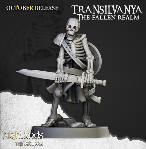 Spectres of Transilvanya - Skeleton  Swordsmen Warriors  by Highlands Miniatures