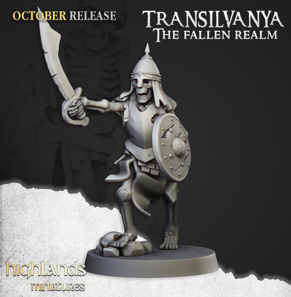 Spectres of Transilvanya - Skeleton  Swordsmen Warriors  by Highlands Miniatures