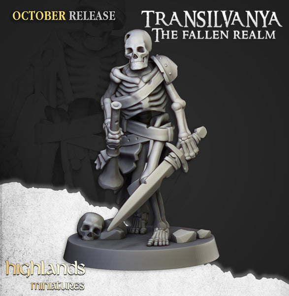 Spectres of Transilvanya - Skeleton  Swordsmen Warriors  by Highlands Miniatures