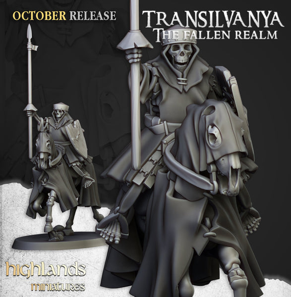 Spectres of Transilvanya  - Mounted Skeleton Unit  by Highlands Miniatures