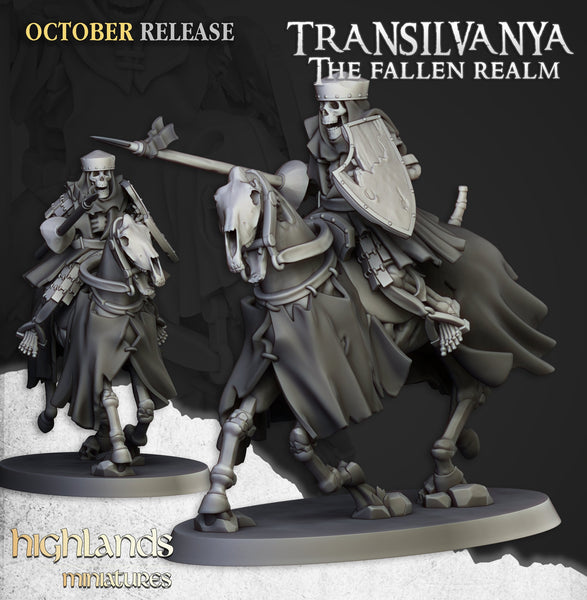 Spectres of Transilvanya  - Mounted Skeleton Unit  by Highlands Miniatures