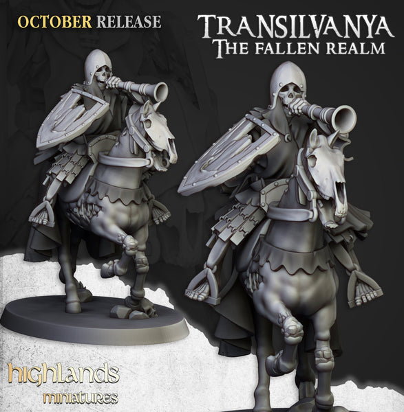 Spectres of Transilvanya  - Mounted Skeleton Unit  by Highlands Miniatures
