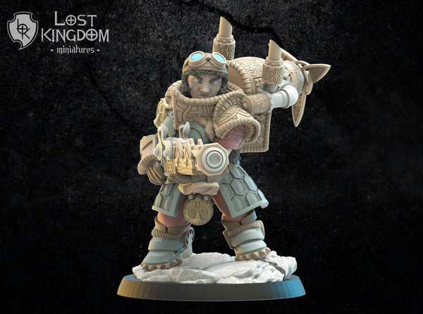Dwarves of Niavellir - Inga, Engineer Captain  By Lost Kingdom Miniatures