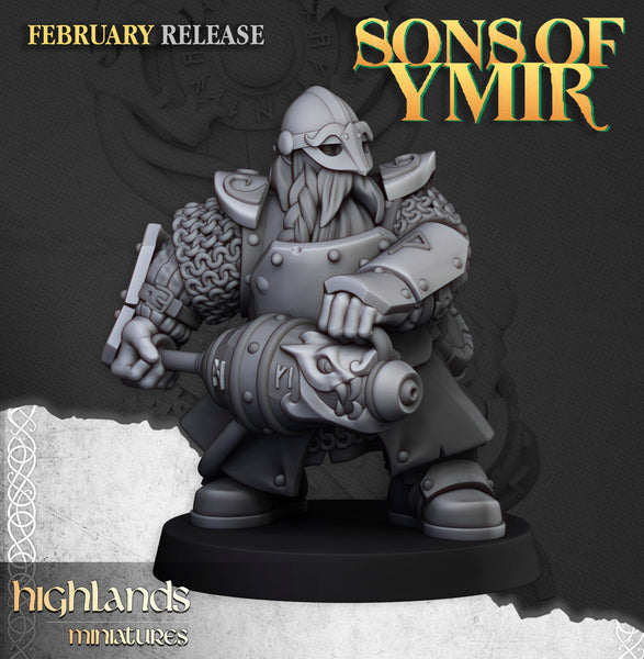 Sons of Ymir - Dwarf Fire spitter  Unit by Highlands Miniatures