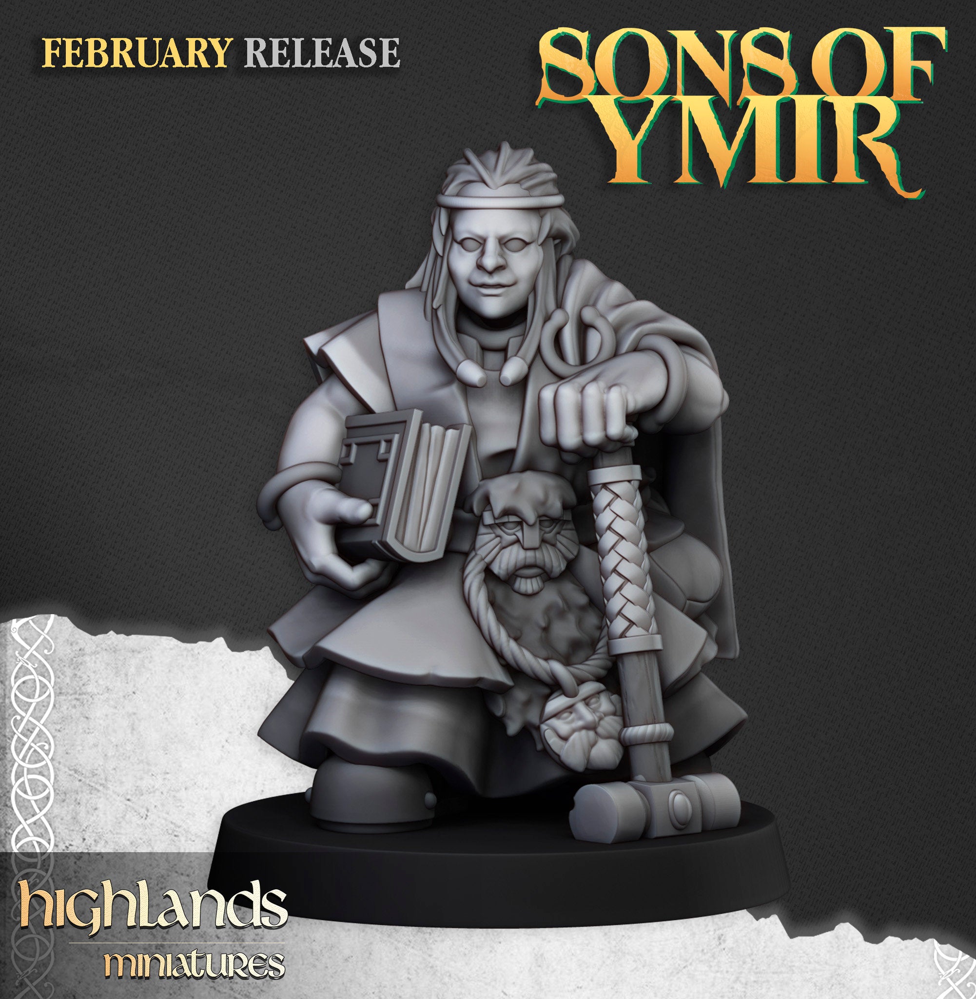 Sons of Ymir - Dwarf Runepriest by Highlands Miniatures