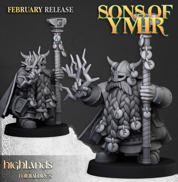 Sons of Ymir - Dwarf Runemaster by Highlands Miniatures
