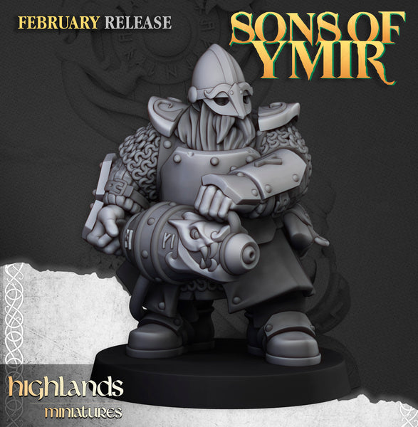 Sons of Ymir - Dwarf Fire spitter  Unit by Highlands Miniatures