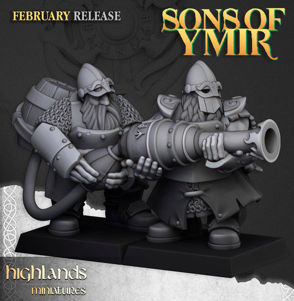 Sons of Ymir - Dwarf Fire spitter  Unit by Highlands Miniatures