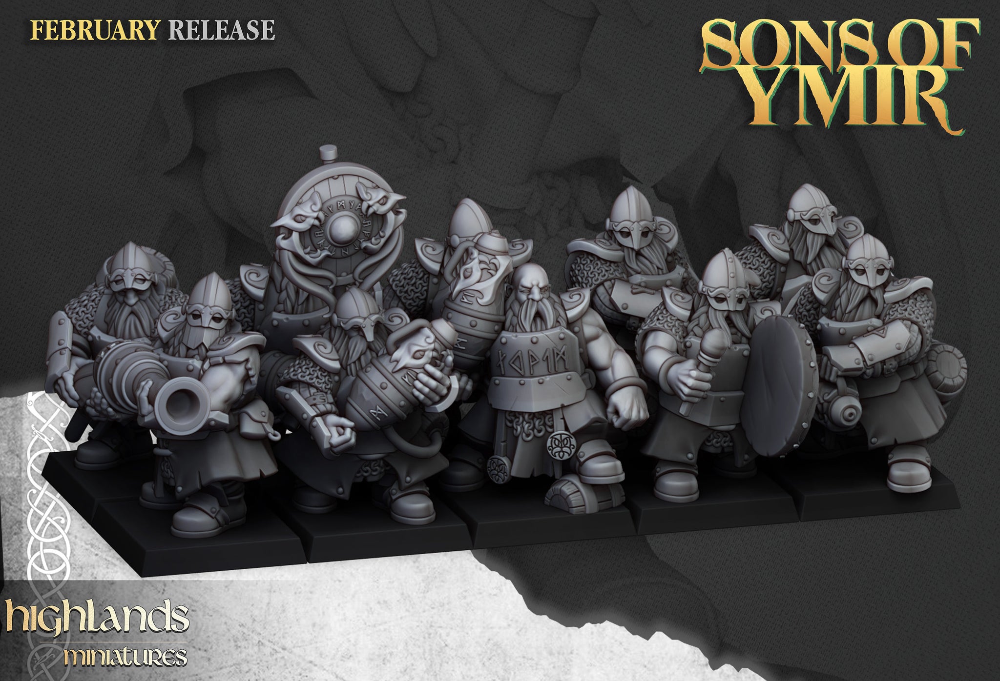 Sons of Ymir - Dwarf Fire spitter  Unit by Highlands Miniatures