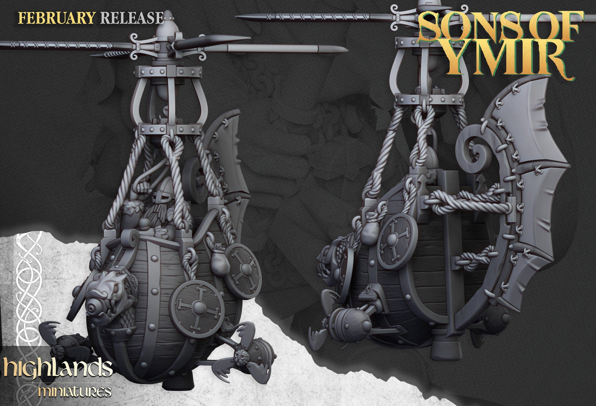 Sons of Ymir - Dwarf Flying Machine by Highlands Miniatures