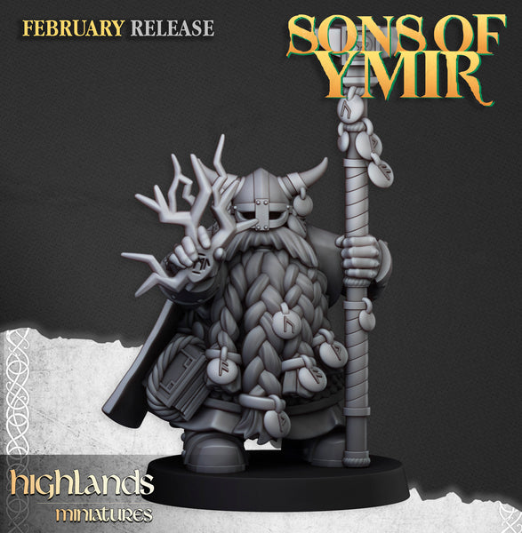 Sons of Ymir - Dwarf Runemaster by Highlands Miniatures