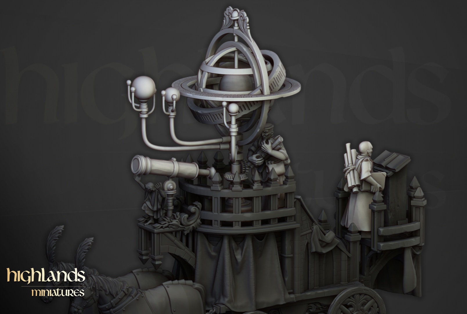 Arcane Cannon on Chariot  by Highlands Miniatures