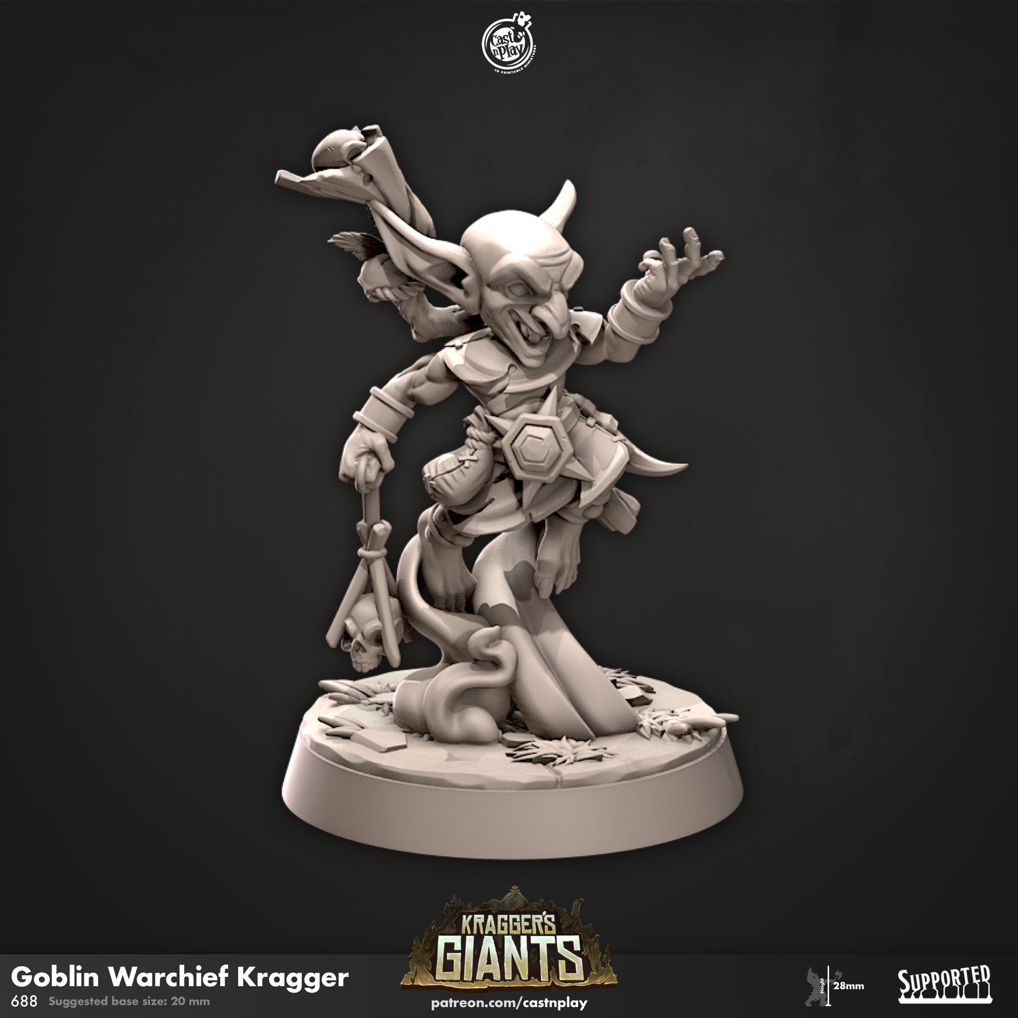 Goblin Warchief Kragger by Cast N Play (Kragger's Giants Horde)