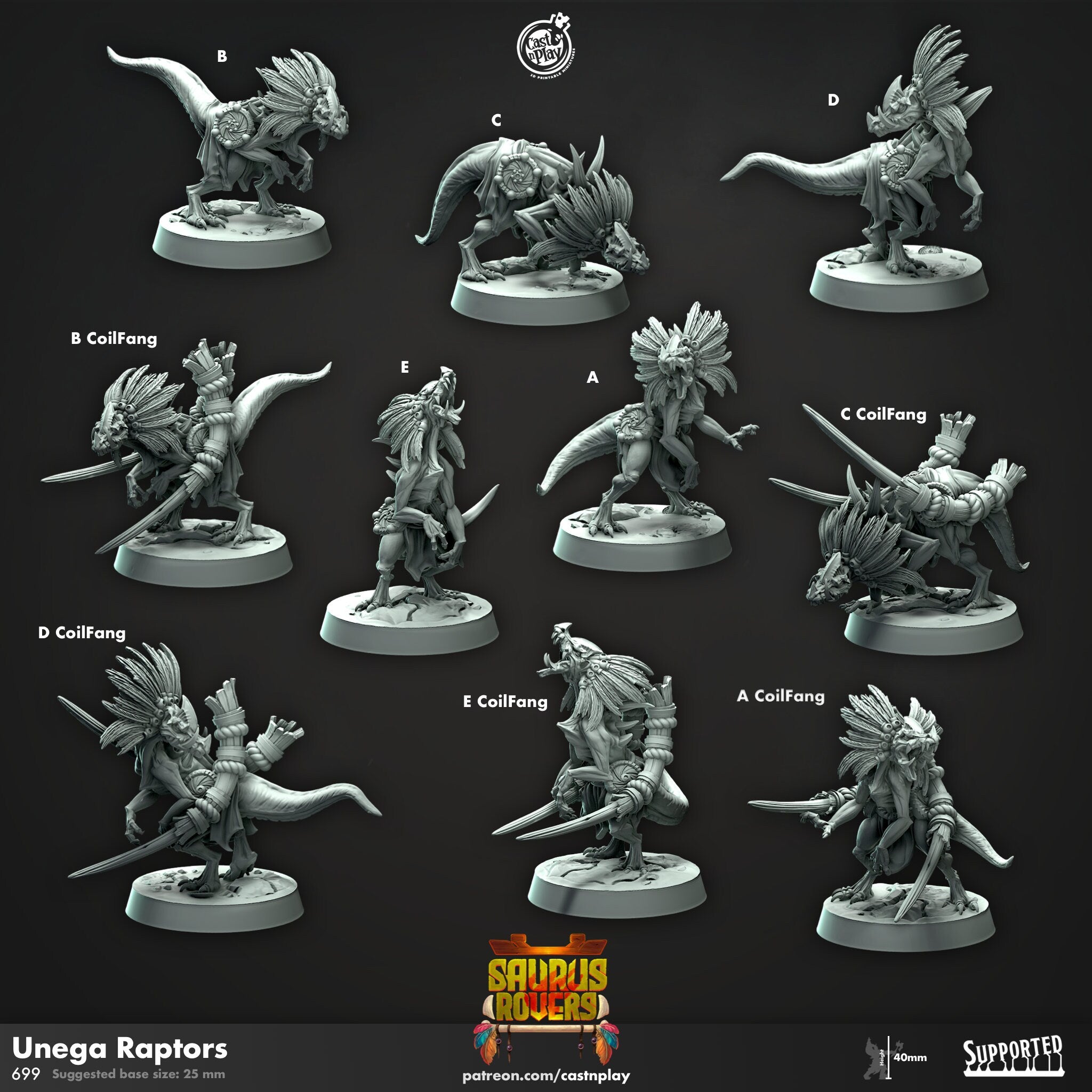 Unega Raptors by Cast N Play (Saurus Rovers)
