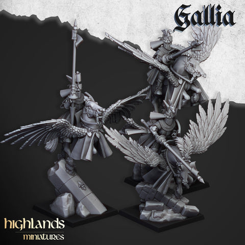 Gallia Knights on Pegasus by Highlands Miniatures
