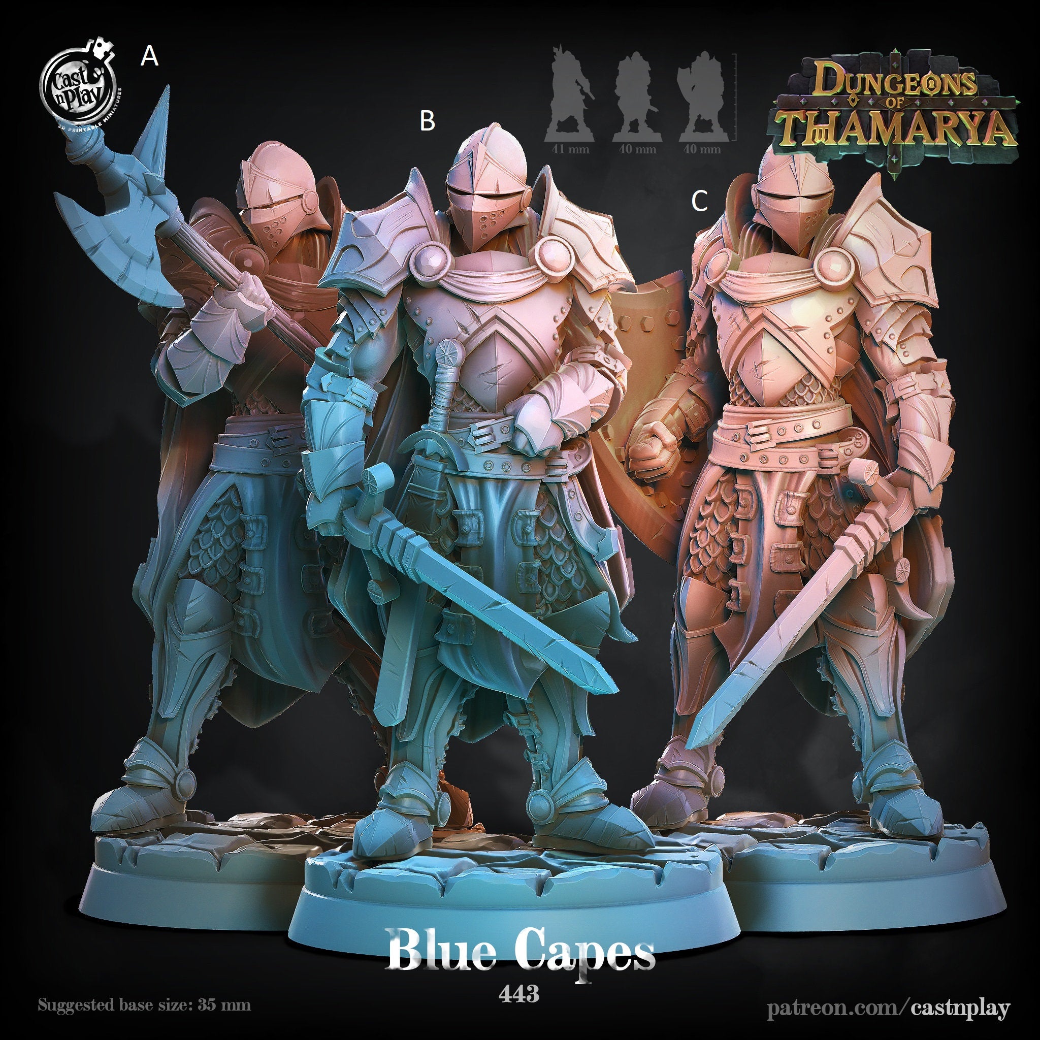 Blue Capes  by Cast N Play (Dungeons of Tharmarya)