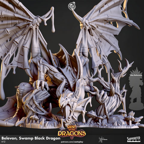 Belevon, Swamp Black Dragon Cast N Play (Rise of the Dragons)
