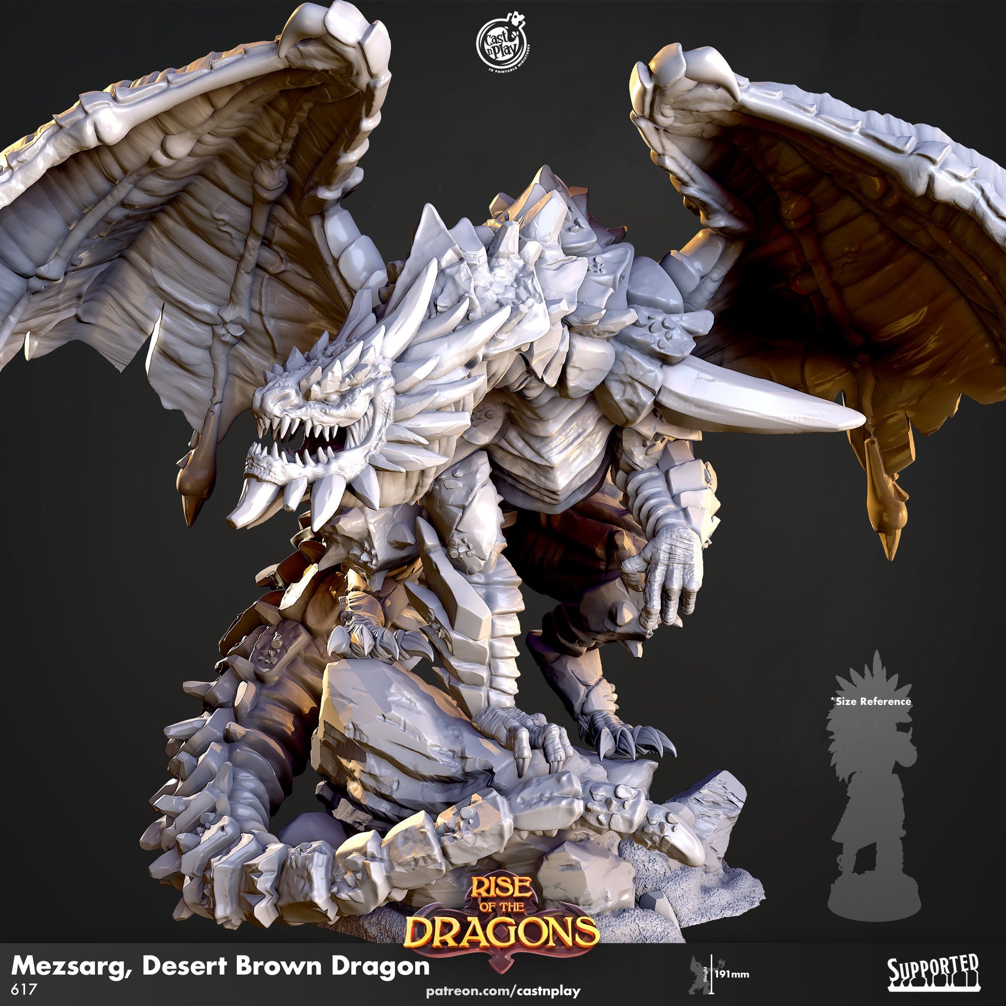 Mezsarg, Desert Brown Dragon Cast N Play (Rise of the Dragons)