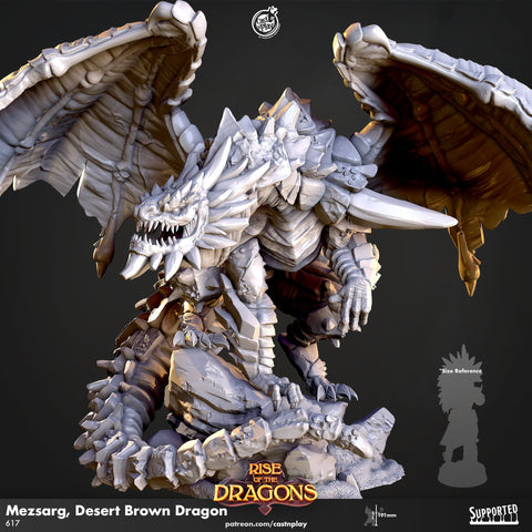 Mezsarg, Desert Brown Dragon Cast N Play (Rise of the Dragons)