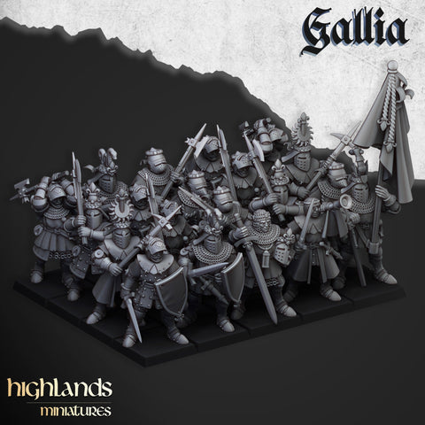 Knights of Gallia on foot by Highlands Miniatures
