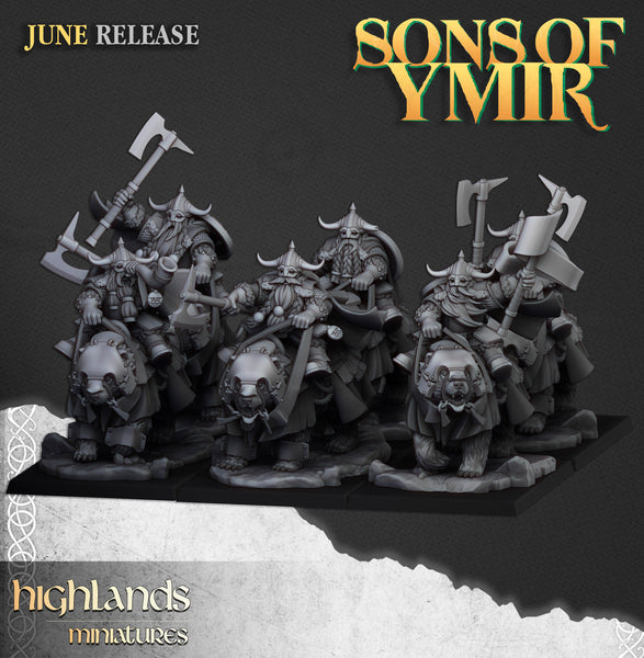 Sons of Ymir - Heavy Mounted Dwarves  Unit by Highlands Miniatures
