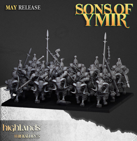 Sons of Ymir -Mounted Dwarves  Unit by Highlands Miniatures