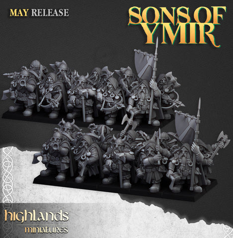 Sons of Ymir - Dwarven Rangers  Unit by Highlands Miniatures